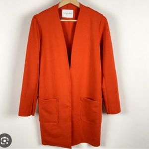Carolina Belle Montreal Burnt Orange Duster Sweater, Size M EUC